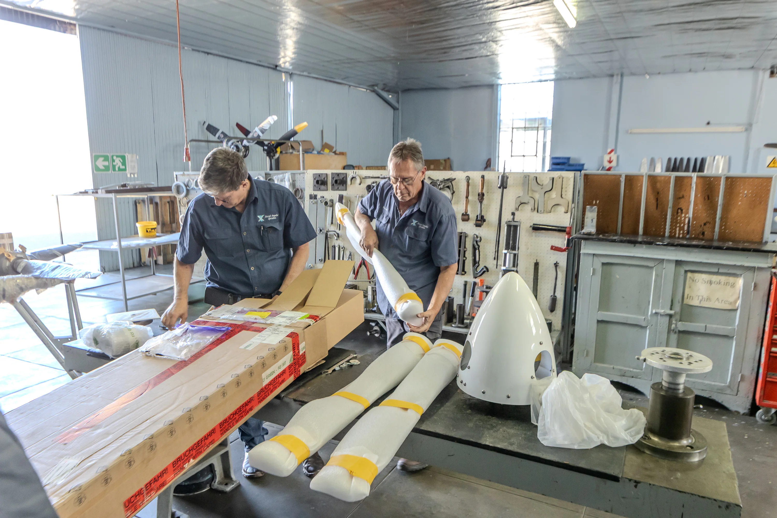 Technical team gathered in the workshop